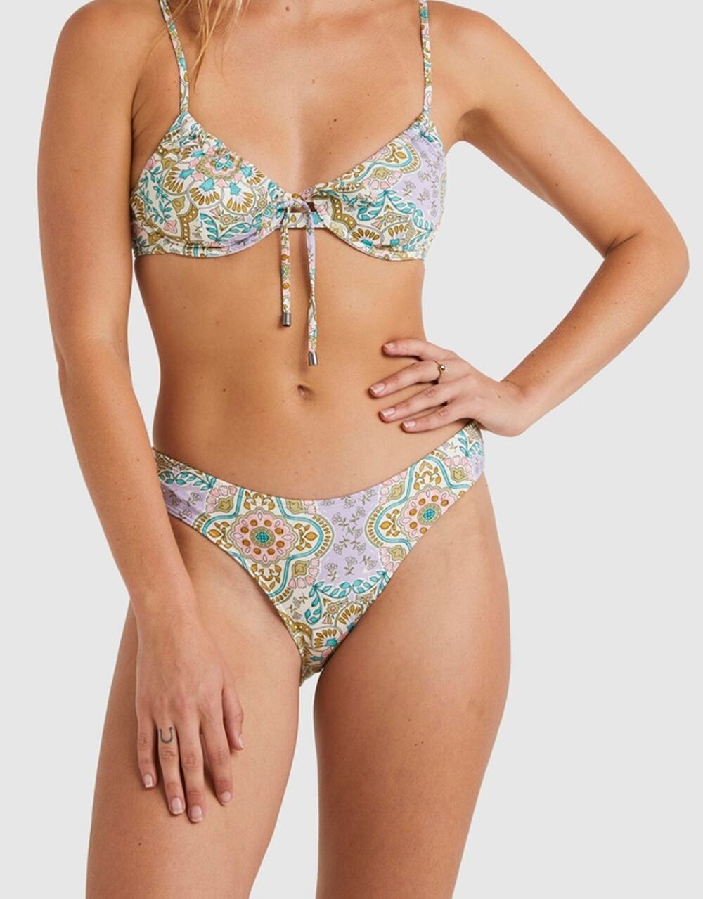 NWT Billabong Summerside Bondi Bikini Bottoms Size L/12 Tropical Beach Swimwear
